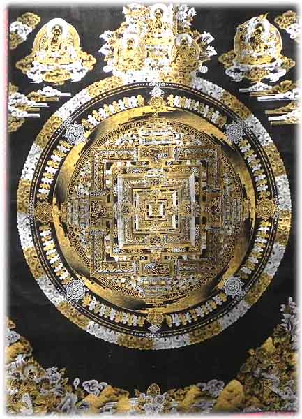 Gold und Silber Mandala Thangka